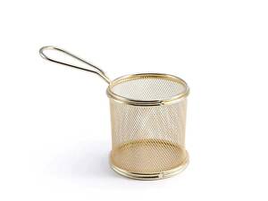 Кошик сервірувальний для картоплі фрі та снеків 9×9×9 см Золота HP-19-5-G