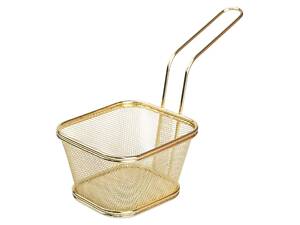 Кошик сервірувальний для картоплі фрі та снеків 13×11×7 см Золота HP-19-4-L-G