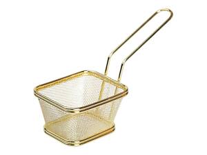 Кошик сервірувальний для подачі картоплі фрі та снеків 10,5×9×5,5 см Золотий HP-19-4-S-G