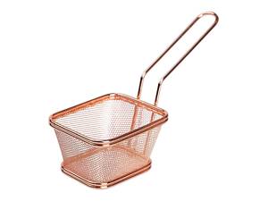 Корзина сервировочная для подачи картофеля фри и снеков 10.5×9×5.5 см Розовое золото HP-19-4-S-R