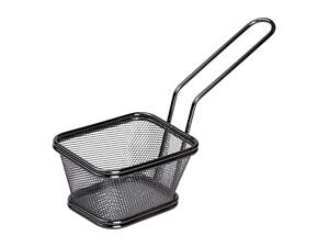 Корзина сервировочная для подачи картофеля фри и снеков 10.5×9×5.5 см Черная HP-19-4-S-B