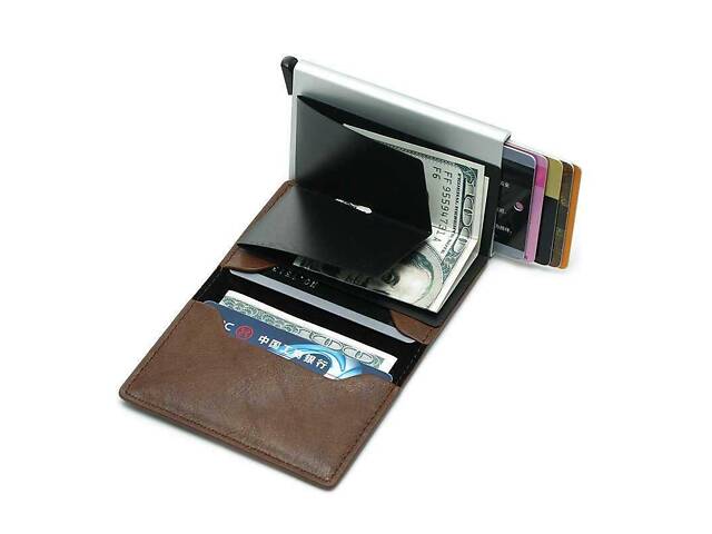 Кошелек Baellerry Cart Holder с RFID защитой 10*6,5*1,2 см Коричневый - Фото 2