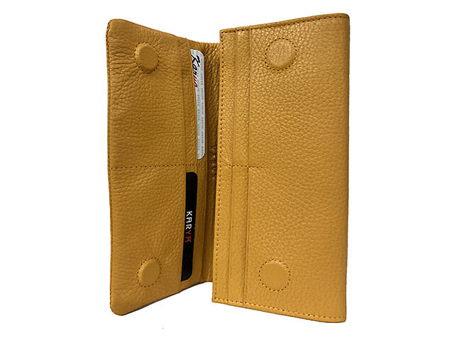 Кошелек женский кожаный желтый KARYA 2014-56 - Фото 3