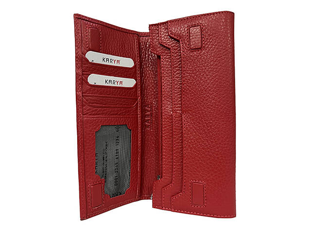 Кошелек женский кожаный красный KARYA 1101-46 - Фото 3