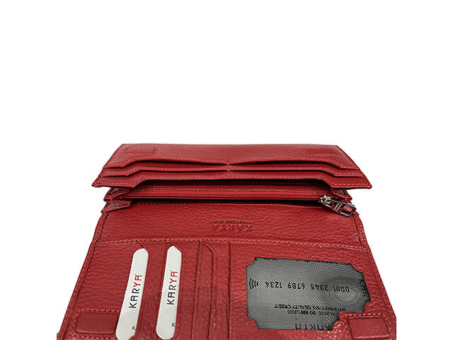 Кошелек женский кожаный красный KARYA 1101-46 - Фото 4