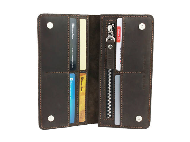 Гаманець шкіряний великий gv10(10) коричневий - Фото 1