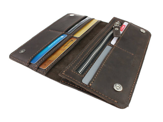 Гаманець шкіряний великий gv10(10) коричневий - Фото 3