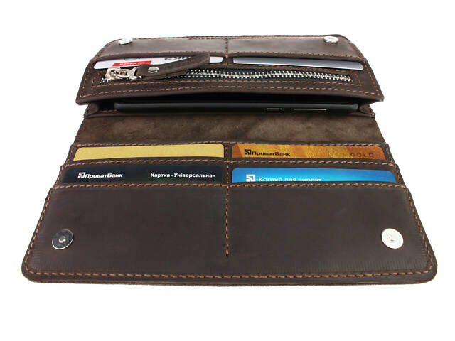 Гаманець шкіряний великий gv10(10) коричневий - Фото 5