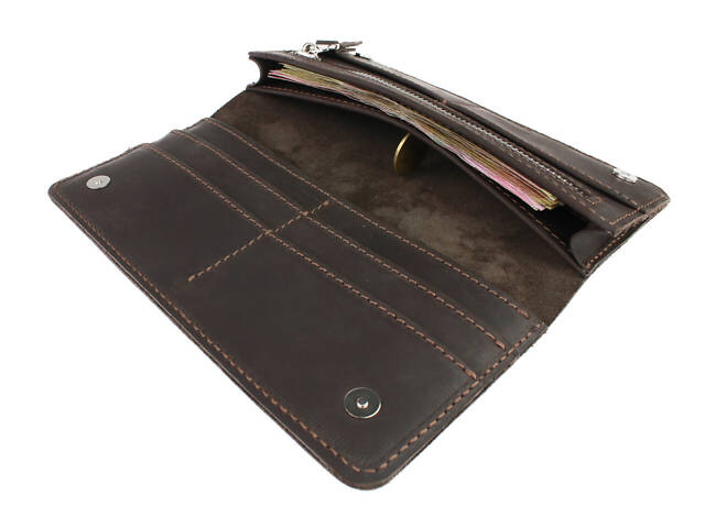 Гаманець шкіряний великий gv10(10) коричневий - Фото 6