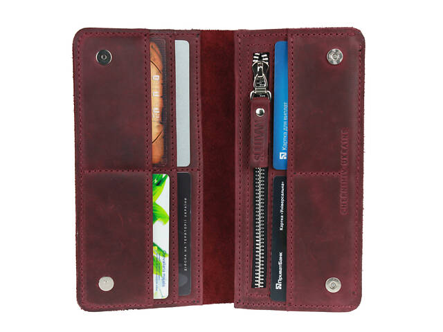 Гаманець шкіряний великий gv10(10) марсала - Фото 1