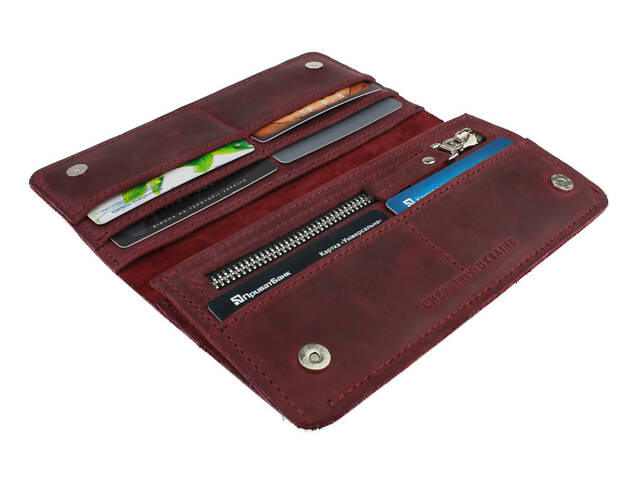 Гаманець шкіряний великий gv10(10) марсала - Фото 3
