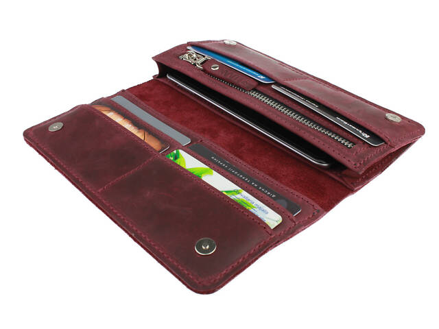 Гаманець шкіряний великий gv10(10) марсала - Фото 4