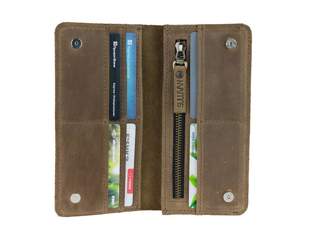 Гаманець шкіряний великий gv10(10) оливковий - Фото 1