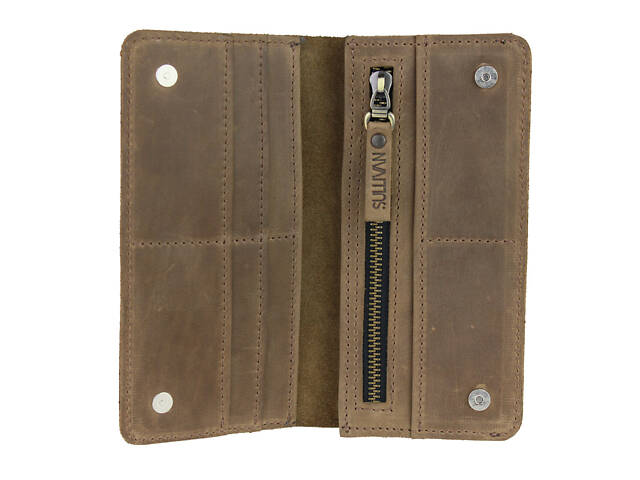 Гаманець шкіряний великий gv10(10) оливковий - Фото 2
