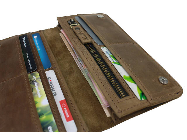 Гаманець шкіряний великий gv10(10) оливковий - Фото 3