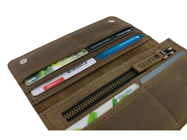 Гаманець шкіряний великий gv10(10) оливковий - Фото 4