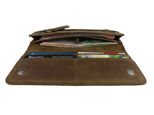 Гаманець шкіряний великий gv10(10) оливковий - Фото 7