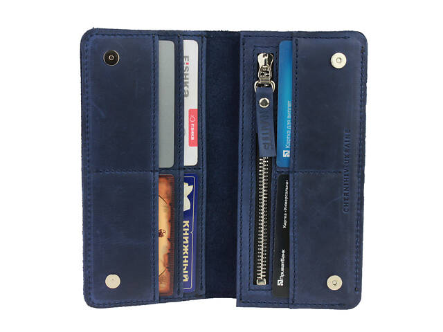Гаманець шкіряний великий gv10(10) синій - Фото 1