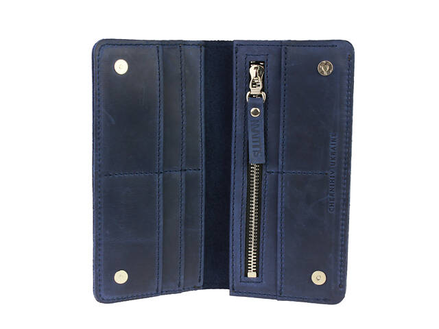 Гаманець шкіряний великий gv10(10) синій - Фото 2