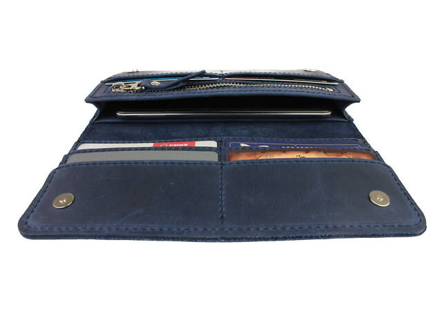 Гаманець шкіряний великий gv10(10) синій - Фото 4