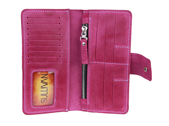 Гаманець шкіряний великий gv4(8) фуксія - Фото 7