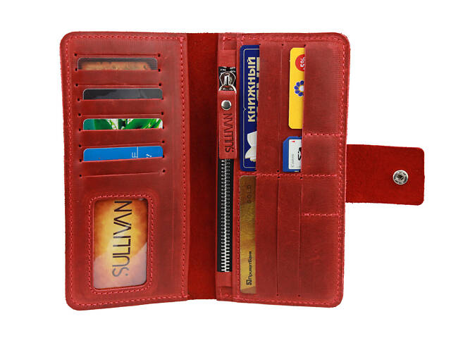 Гаманець шкіряний великий gv4(8) червоний - Фото 1