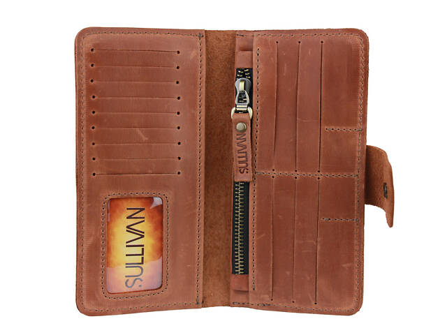 Гаманець шкіряний великий gv4(8) світло-коричневий - Фото 5