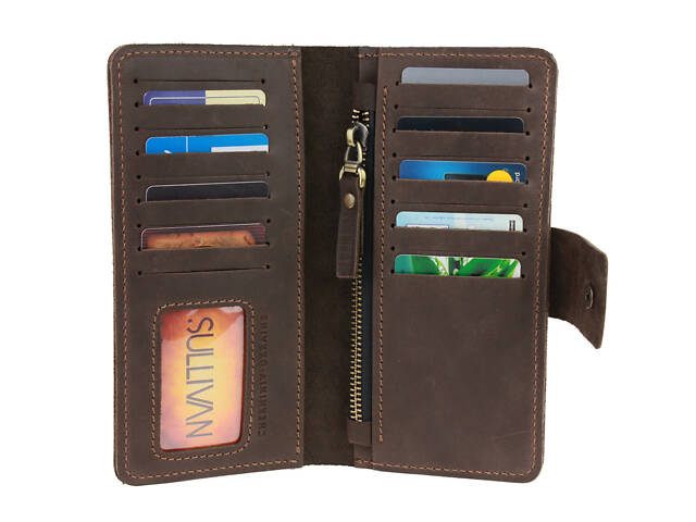 Гаманець шкіряний великий gv5(9) коричневий - Фото 1