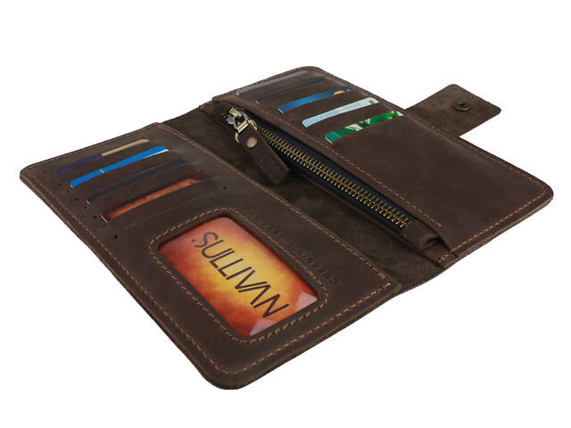 Гаманець шкіряний великий gv5(9) коричневий - Фото 3