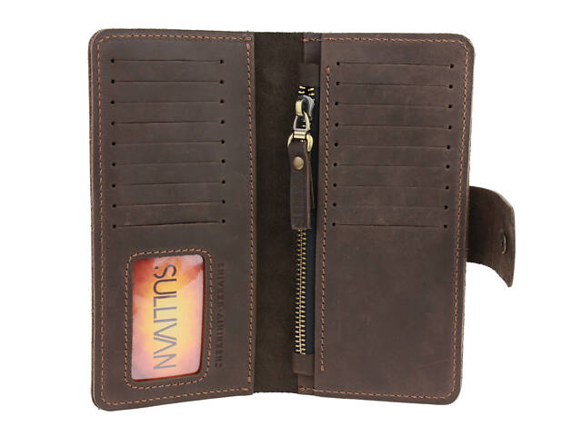 Гаманець шкіряний великий gv5(9) коричневий - Фото 5