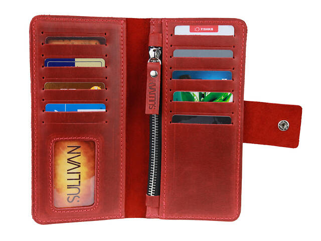 Гаманець шкіряний великий gv5(9) червоний - Фото 1