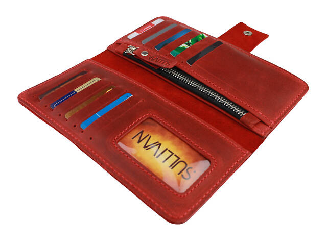Гаманець шкіряний великий gv5(9) червоний - Фото 2