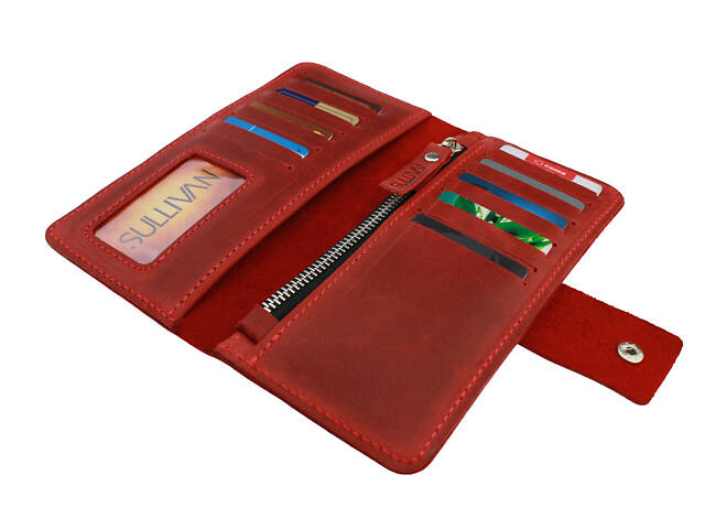 Гаманець шкіряний великий gv5(9) червоний - Фото 3