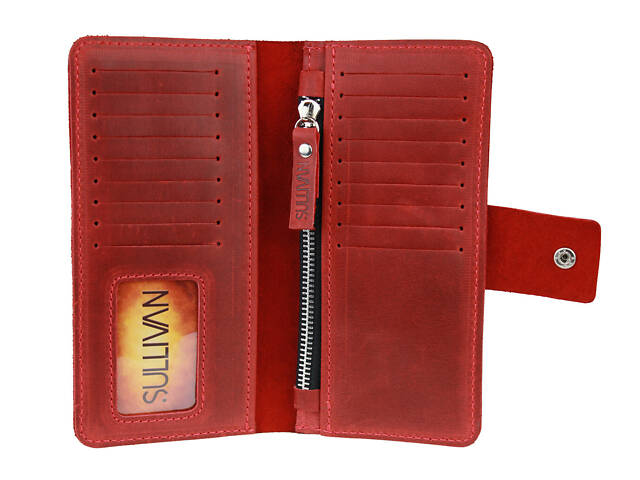Гаманець шкіряний великий gv5(9) червоний - Фото 6