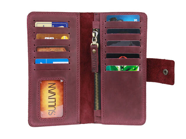 Гаманець шкіряний великий gv5(9) марсала - Фото 1