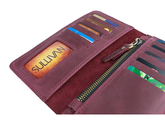 Гаманець шкіряний великий gv5(9) марсала - Фото 2