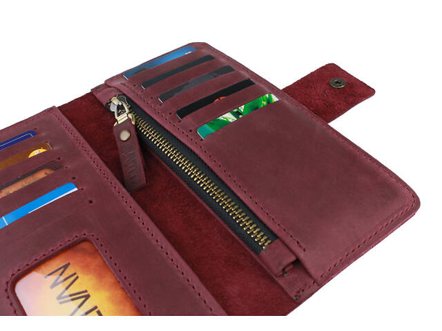 Гаманець шкіряний великий gv5(9) марсала - Фото 3
