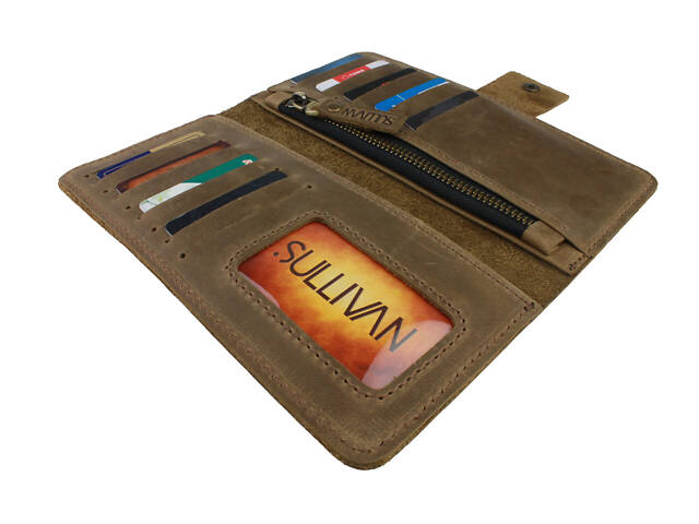 Гаманець шкіряний великий gv5(9) оливковий - Фото 2