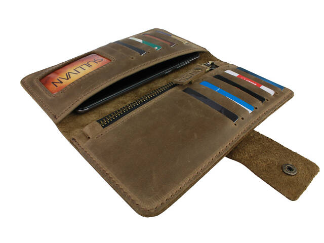 Гаманець шкіряний великий gv5(9) оливковий - Фото 3