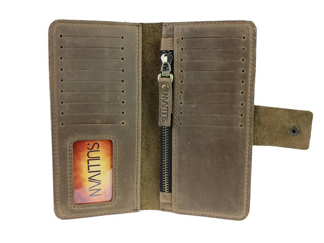 Гаманець шкіряний великий gv5(9) оливковий - Фото 6