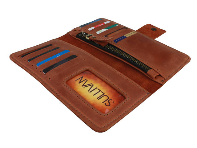 Гаманець шкіряний великий gv5(9) світло-коричневий - Фото 2