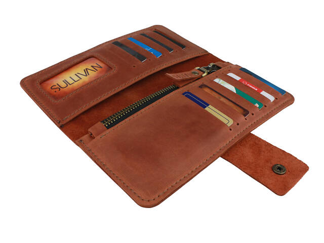 Гаманець шкіряний великий gv5(9) світло-коричневий - Фото 3