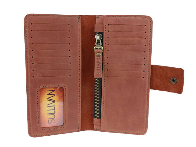 Гаманець шкіряний великий gv5(9) світло-коричневий - Фото 5