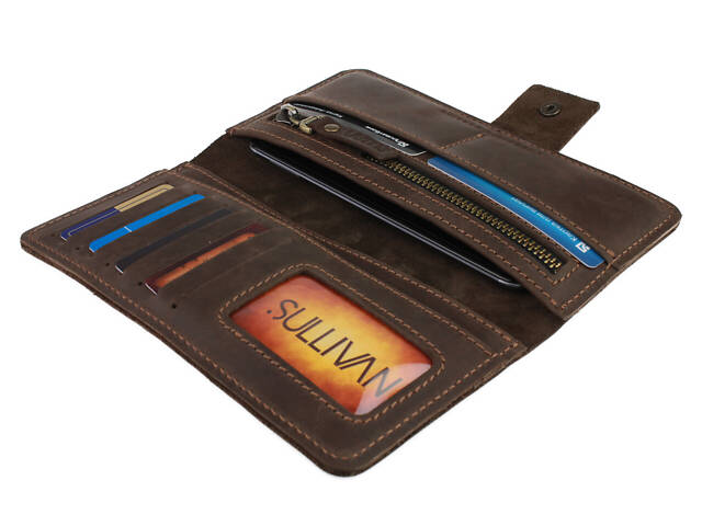 Гаманець шкіряний великий gv7(10) коричневий - Фото 2