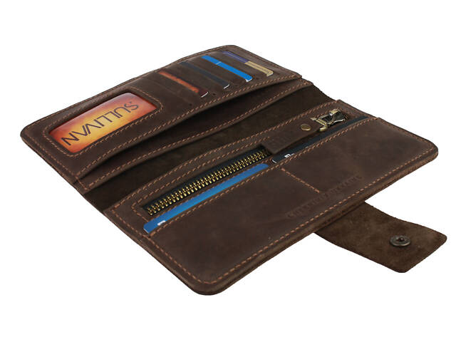 Гаманець шкіряний великий gv7(10) коричневий - Фото 3