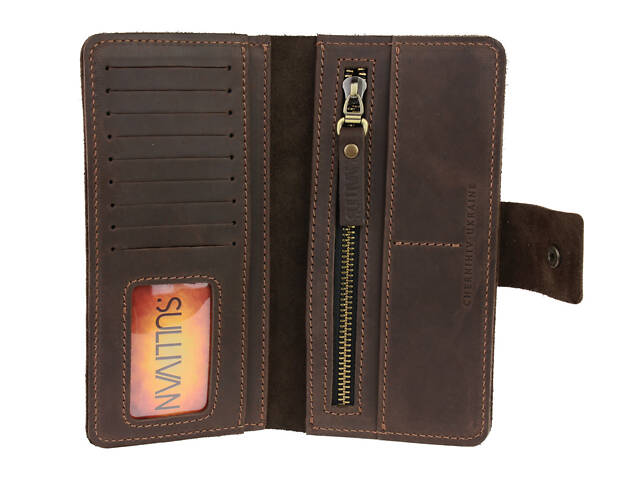 Гаманець шкіряний великий gv7(10) коричневий - Фото 5