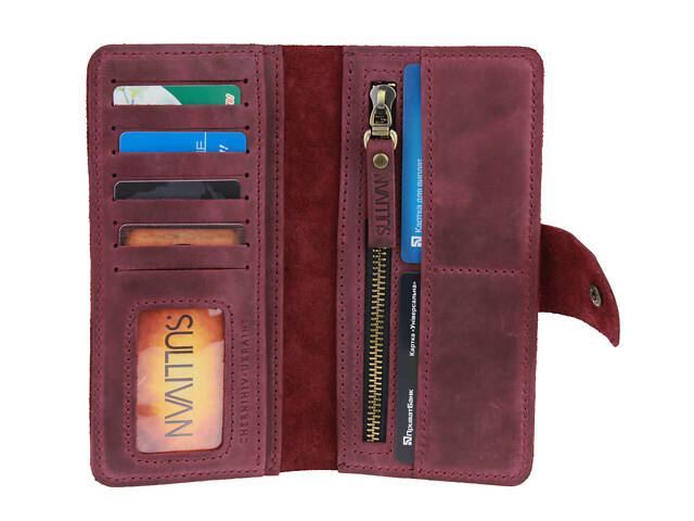 Гаманець шкіряний великий gv7(10) марсала - Фото 1