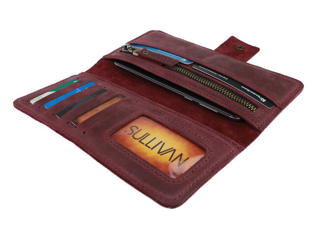 Гаманець шкіряний великий gv7(10) марсала - Фото 2