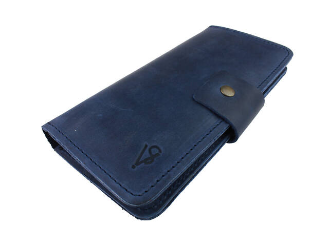 Гаманець шкіряний великий gv7(10) синій - Фото 4