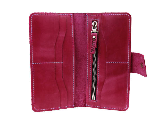 Гаманець шкіряний великий gv8(10) фуксія - Фото 2